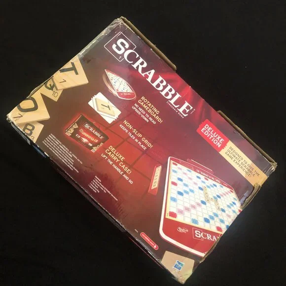 Scrabble Game Deluxe Edition Rotating Board Game & Carry Case - Picture 8 of 15